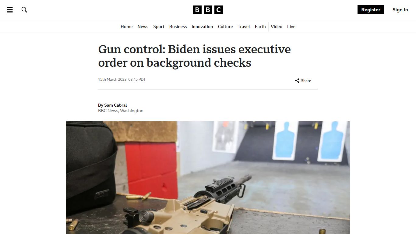 Gun control: Biden issues executive order on background checks - BBC