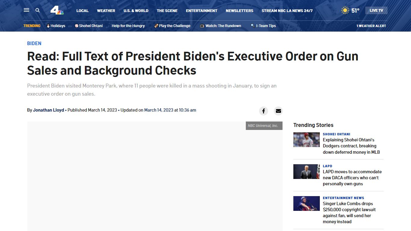 Read: Full Text of President Biden's Executive Order on Gun Sales and ...