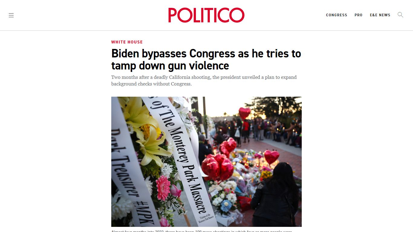 Biden bypasses Congress as he tries to tamp down gun violence